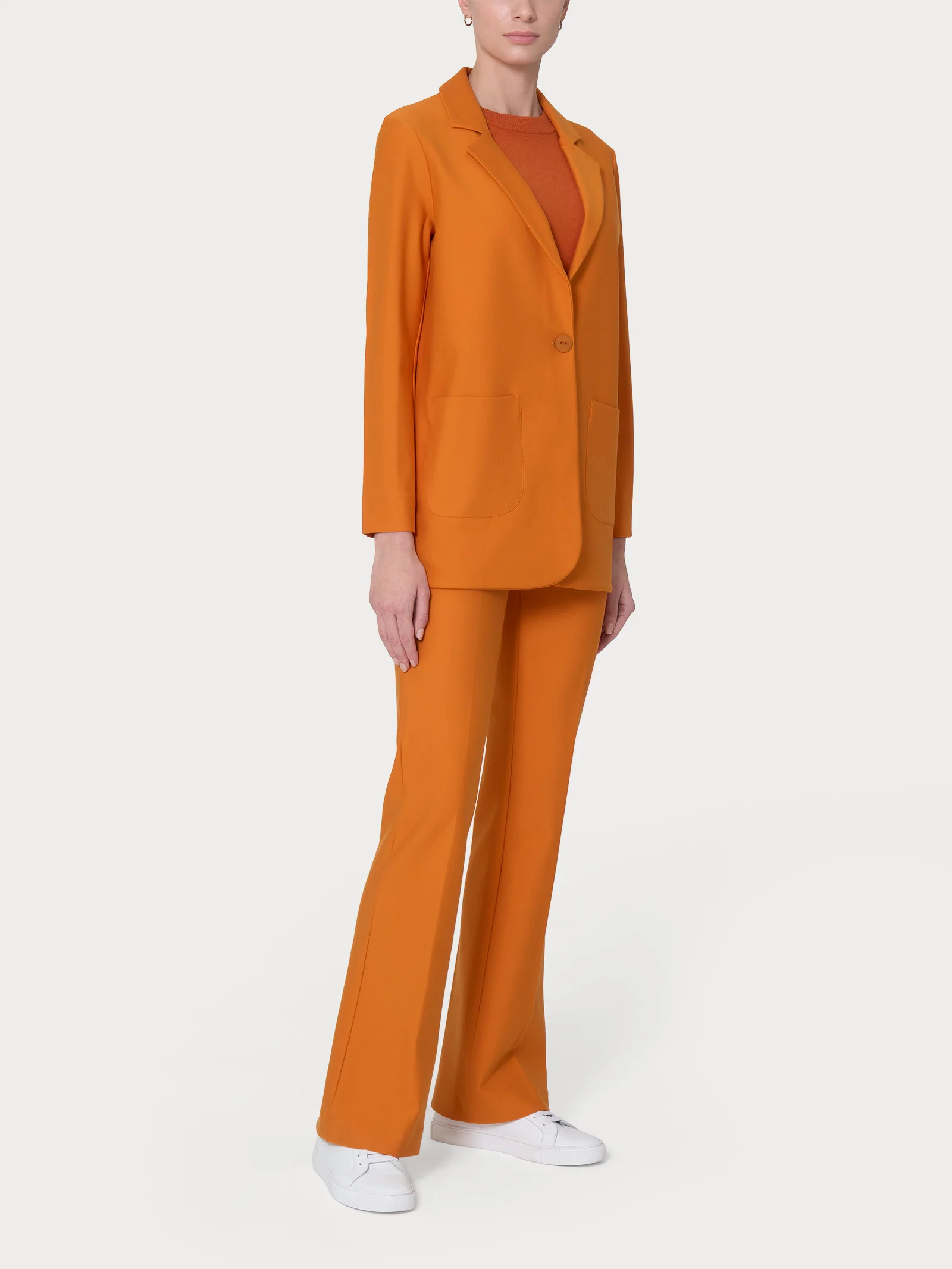 Blazer destrutturato in tessuto Compact - Champignon - Image 4