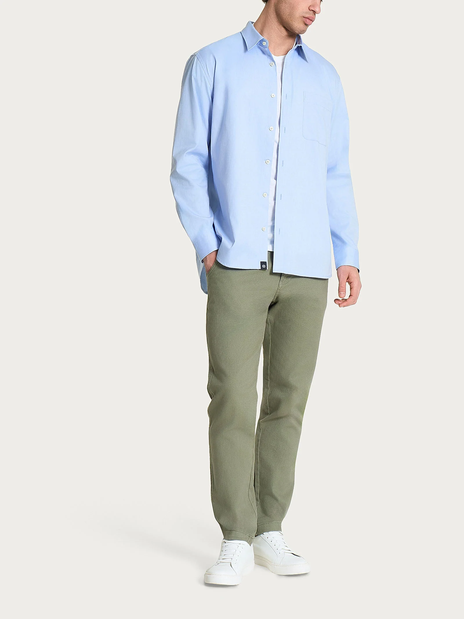 Camicia classica in Oxford Double Twisted - Brunnera Blue - Image 5