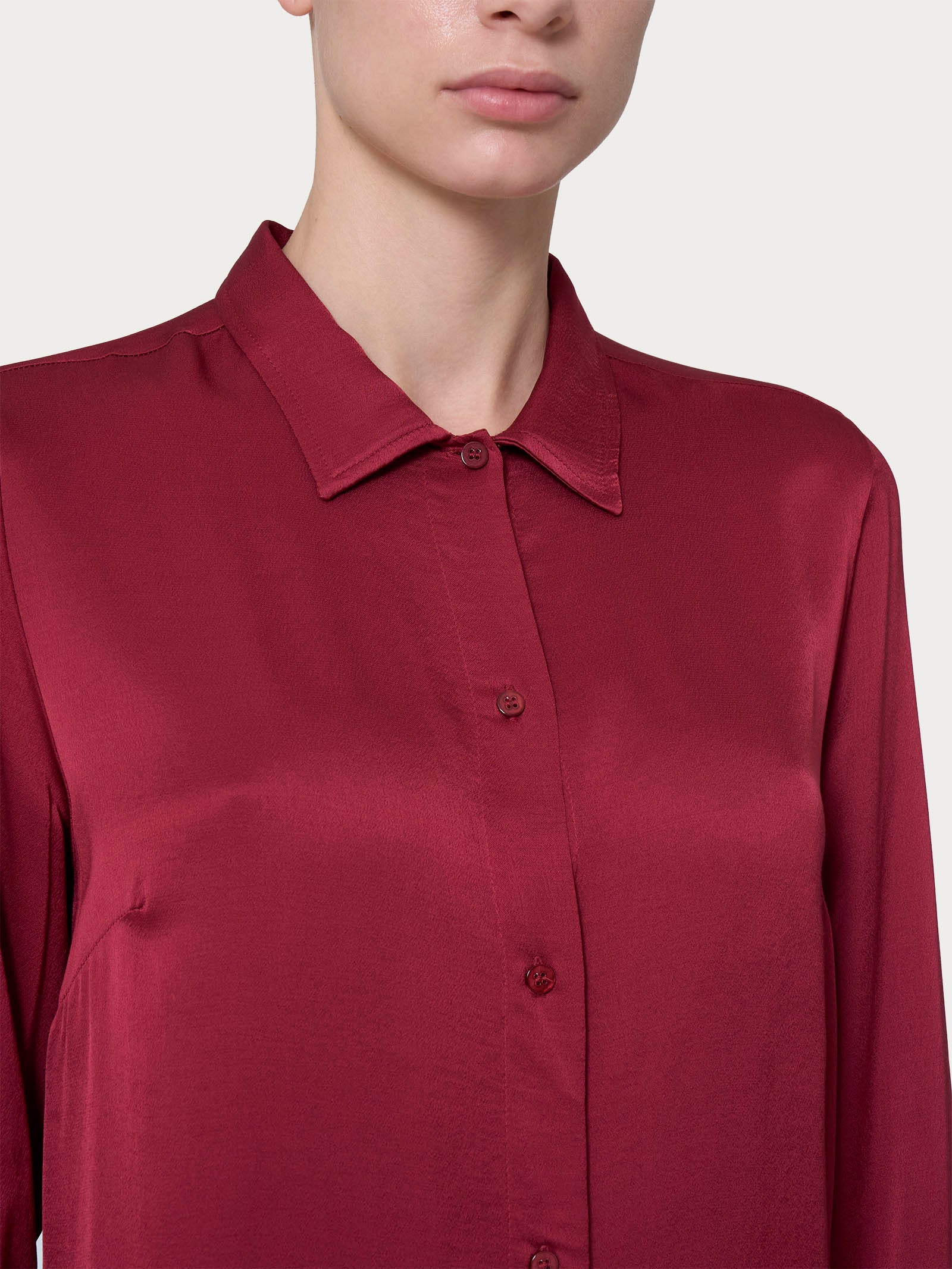 Camicia in EcoSeta - Tibetan Red - Image 3