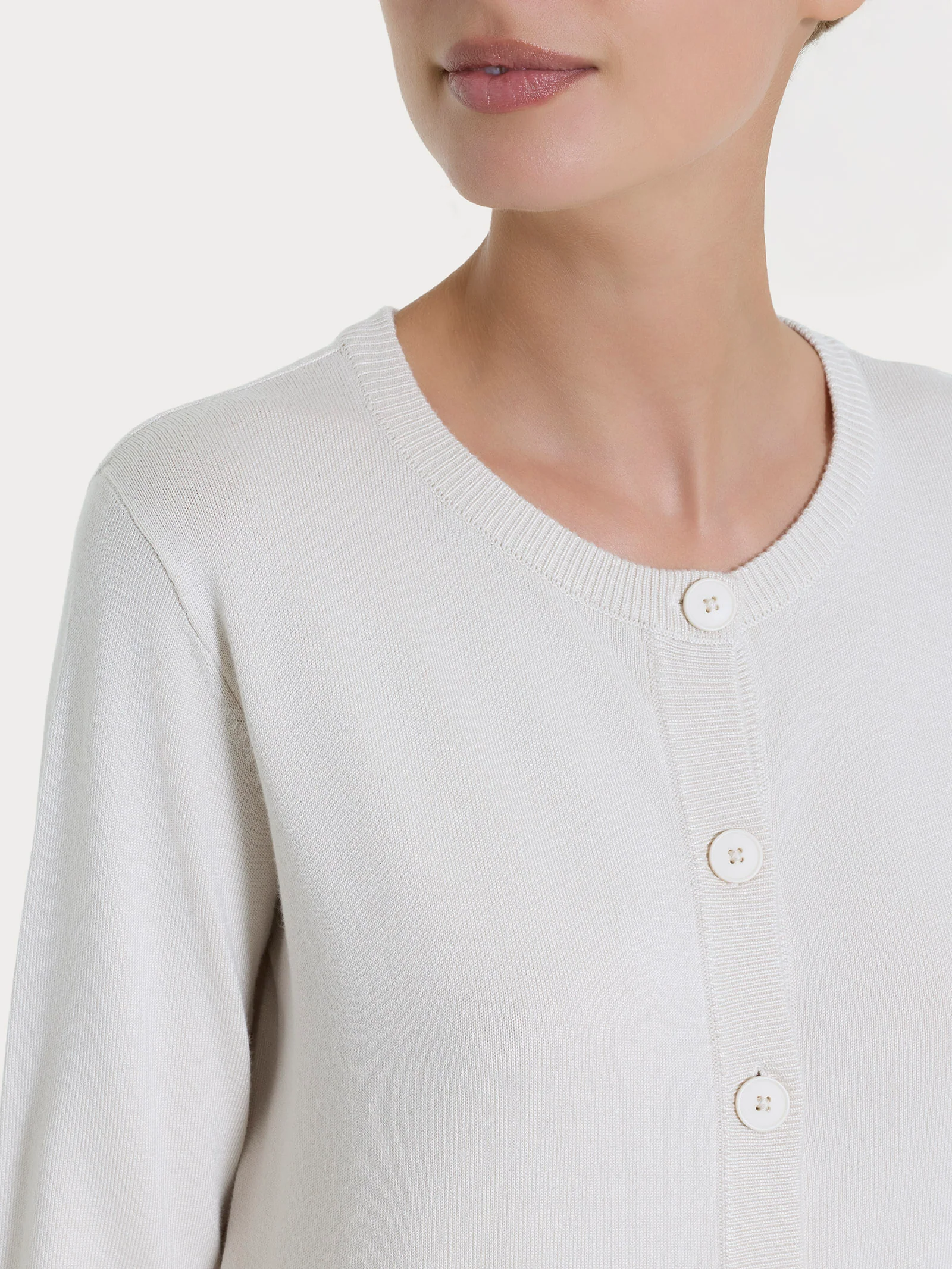 Cardigan con bottoni Four Seasons - Champignon - Image 3