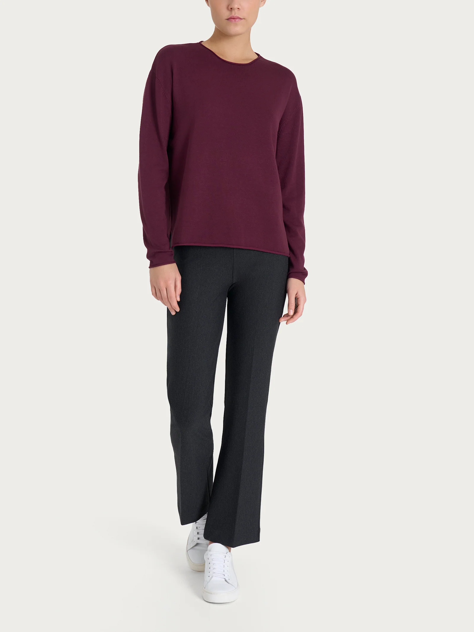 Maglia asimmetrica con girocollo Four Seasons - Fig - Image 4