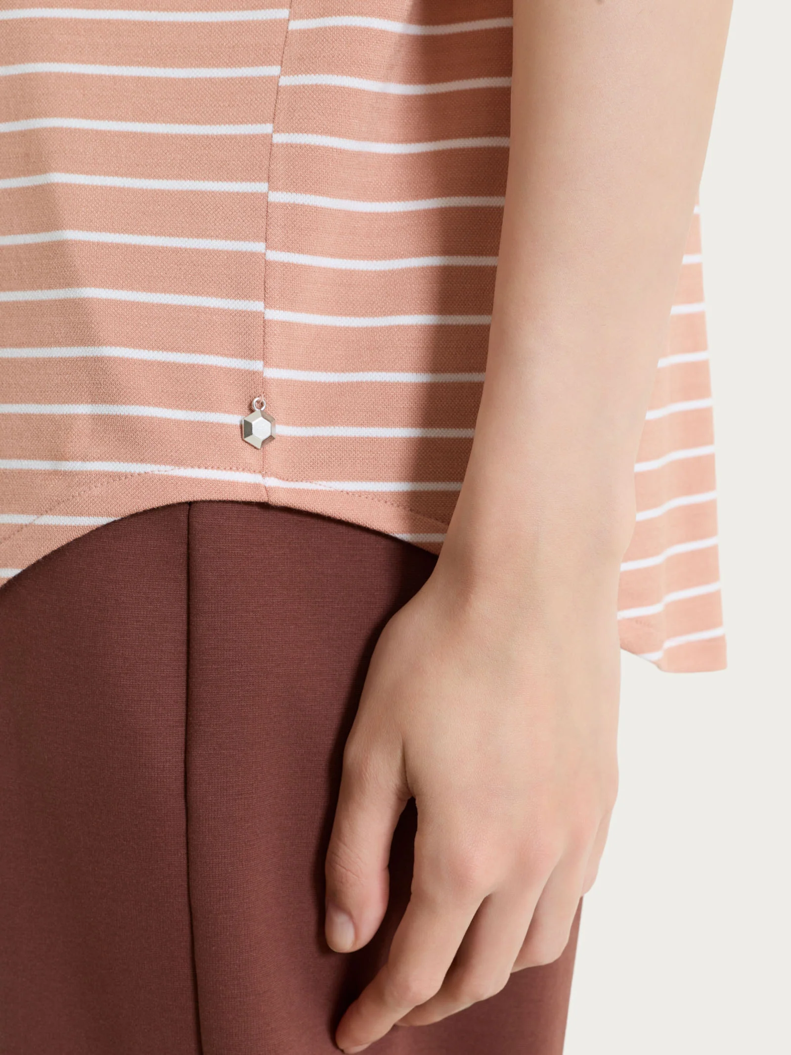 Maglietta a righe con collo a barchetta in Summer Light Piquet - Fant. Cork - Image 3