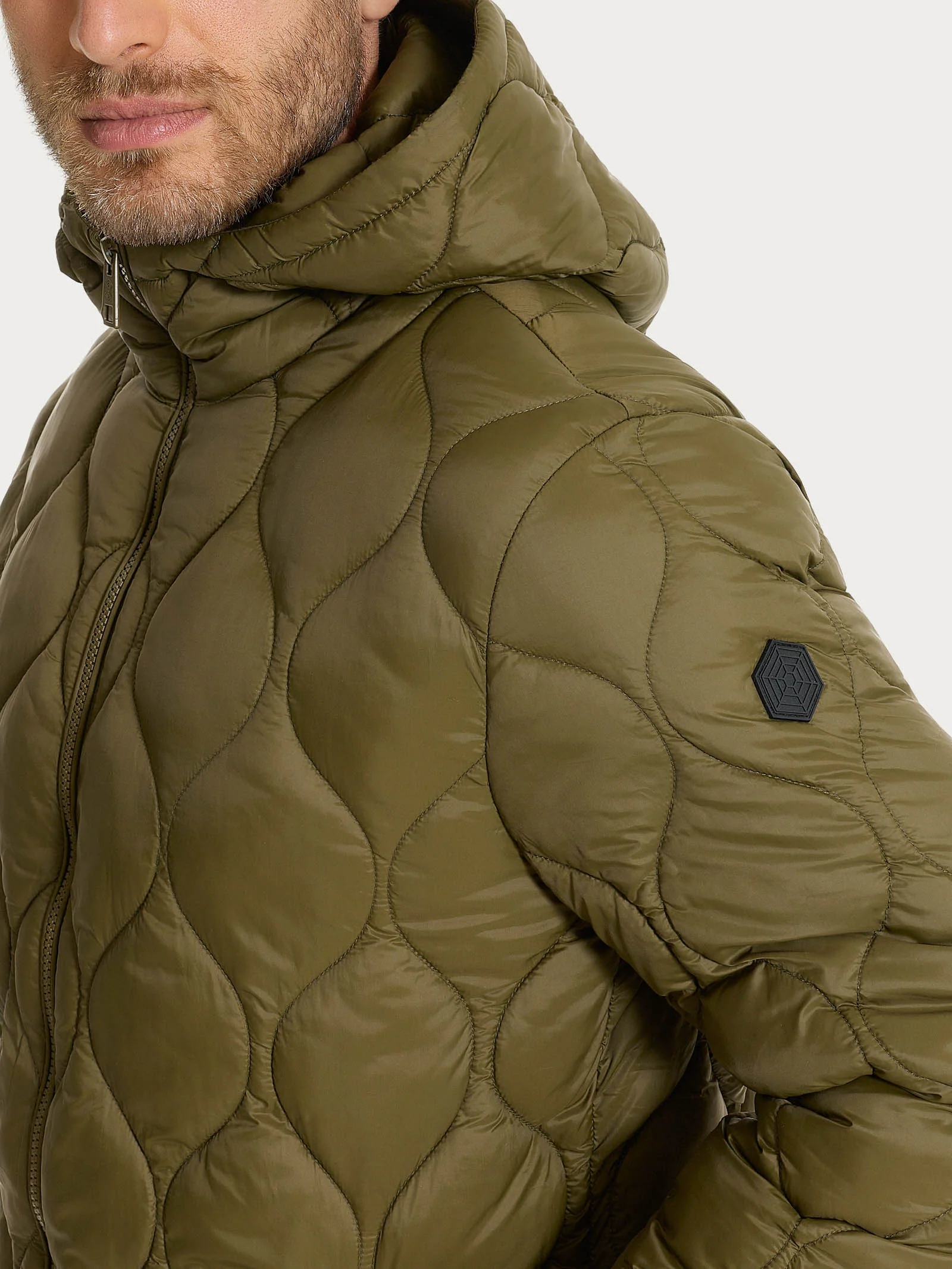 Piumino con cappuccio Onion Quilt - Dark Olive - Image 6