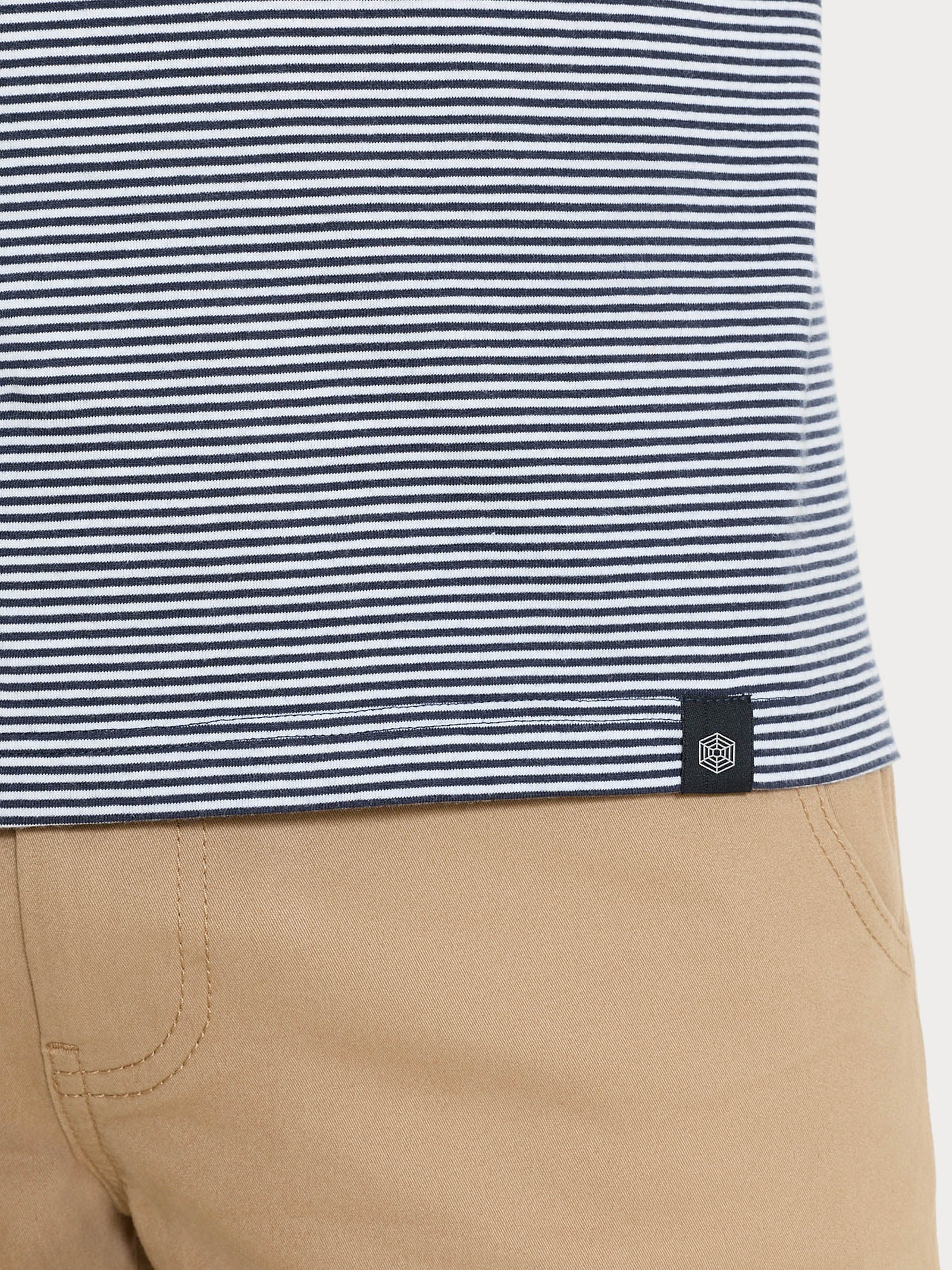 T-shirt a micro righe in Jersey di Cotone Heavy Duty - Fant. Outer Space Righe - Image 3