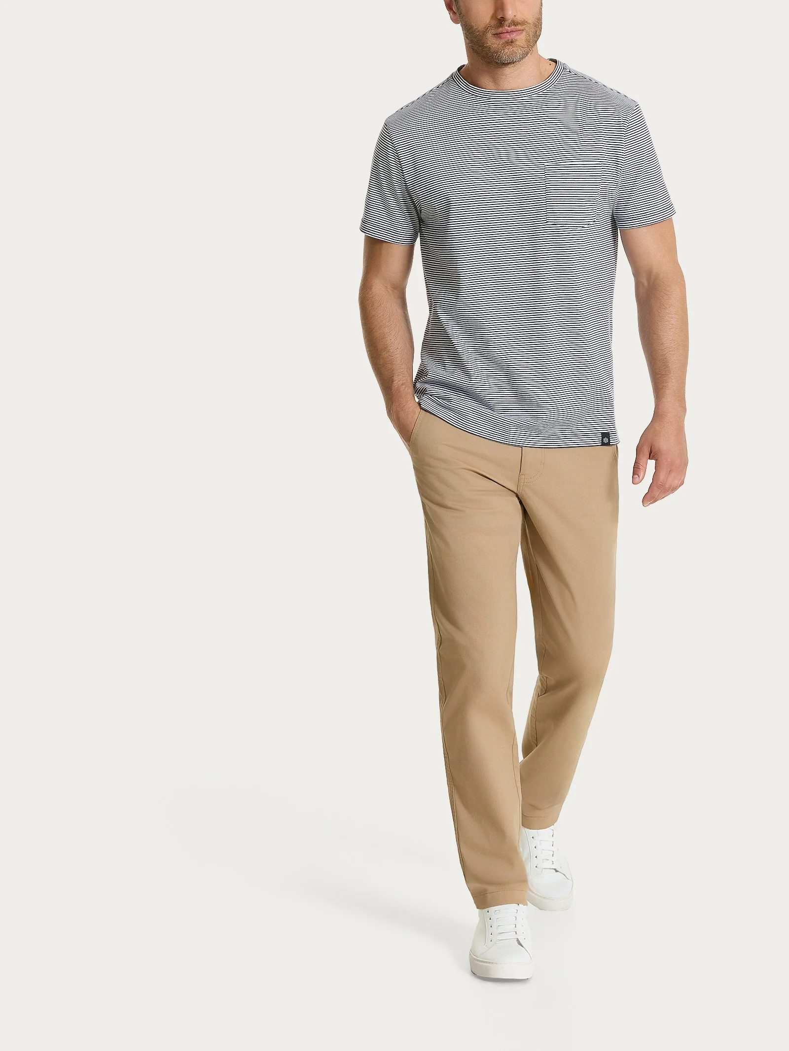 T-shirt a micro righe in Jersey di Cotone Heavy Duty - Fant. Outer Space Righe - Image 5